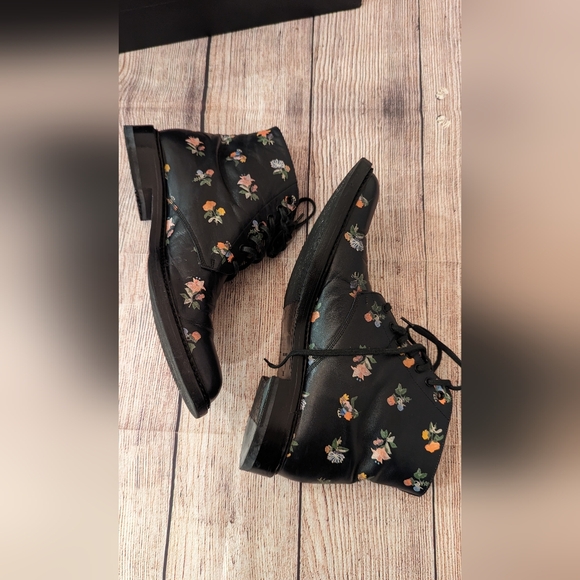 Saint Laurent Lolita 20 Prairie Floral ankle lace up boots size 38.5 - Picture 5 of 6